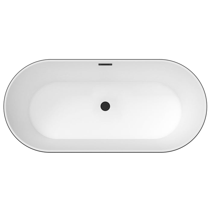 Patrick 67" Acrylic Tub with Integrated Drain and Overflow In Matte Black