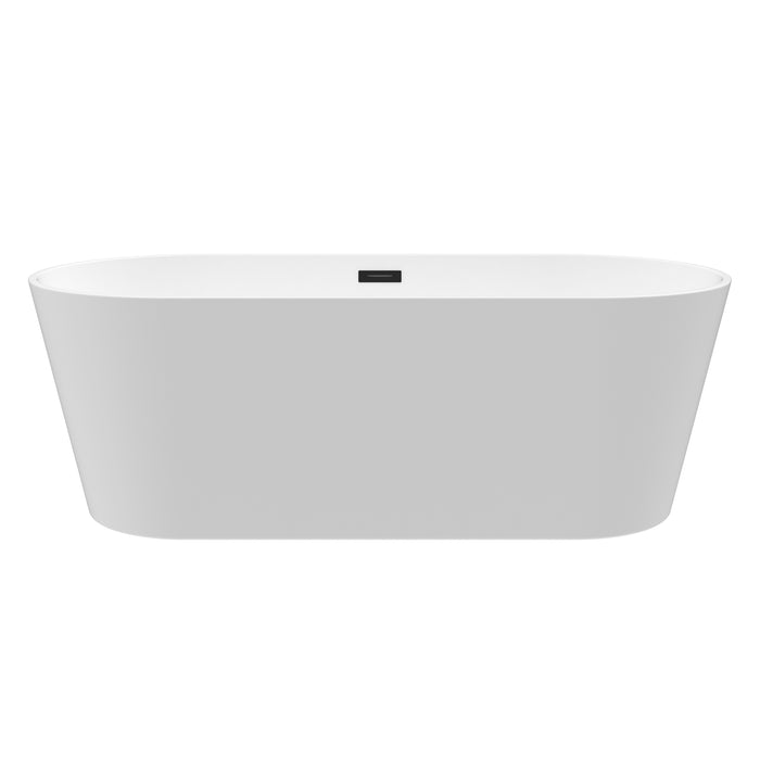 Patrick 67" Acrylic Tub with Integrated Drain and Overflow In Matte White