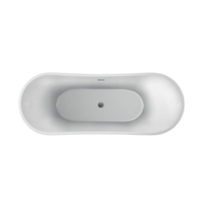 Nyx 72" Acrylic Double Slipper Tub with Integral Drain and Overflow
