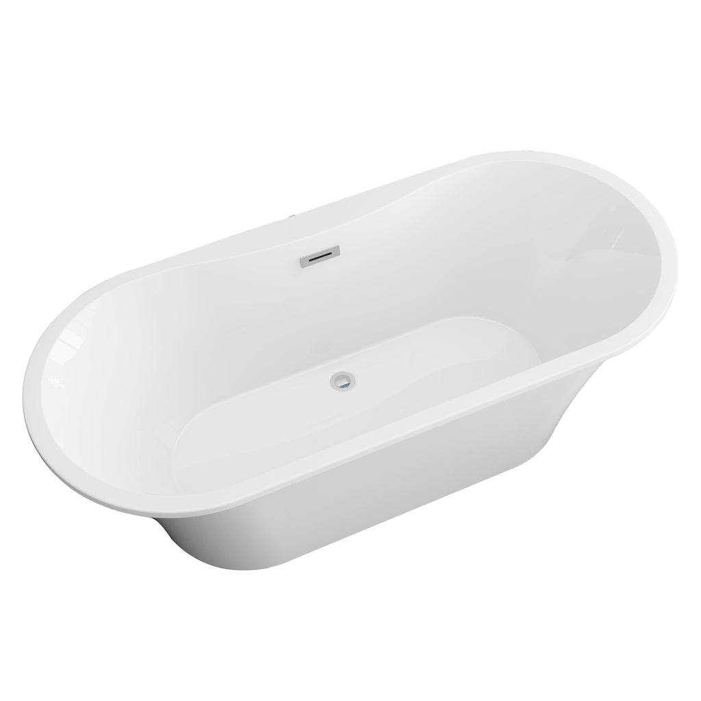 Nouri 66" Acrylic Freestanding Tub with Integral Drain — Barclay