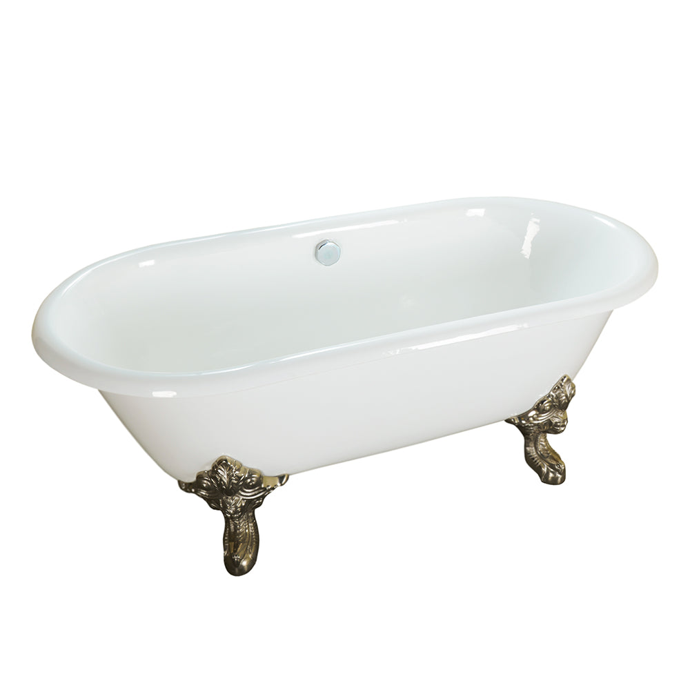 Barclay Products 5.58 ft. Cast Iron Double Roll Top Bathtub Kit in