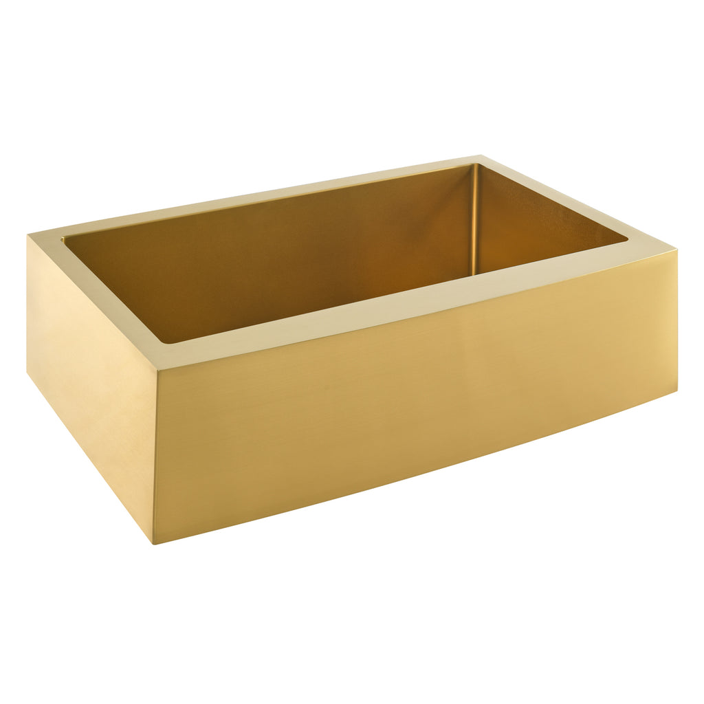 Amanda Single Bowl Gold Stainless Apron-Front Sink — Barclay