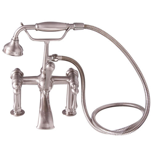 Tub Rim-Mounted Filler with Hand-Held Shower