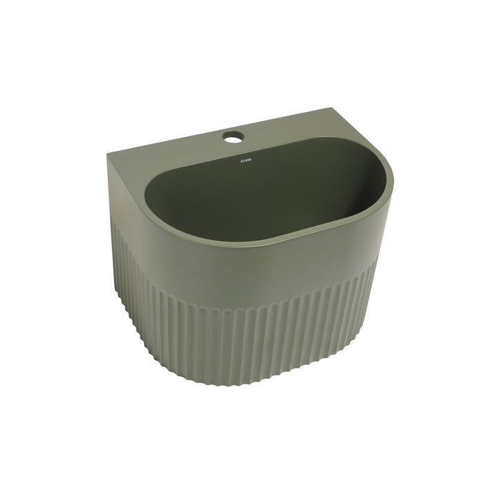 Kournos 16" Wall Mount Basin with Drain