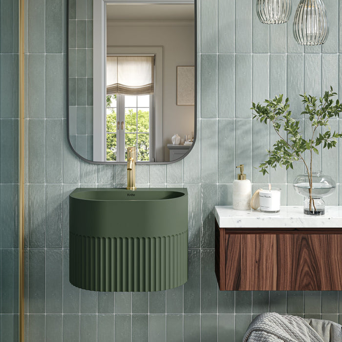 Kournos 16" Wall Mount Basin with Drain