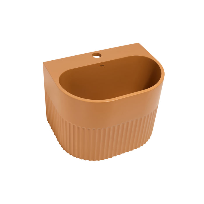 Kournos 16" Wall Mount Basin with Drain