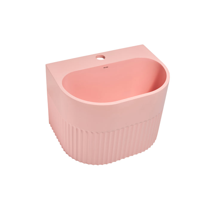 Kournos 16" Wall Mount Basin with Drain