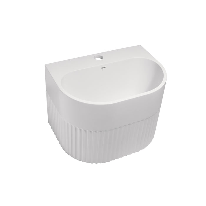 Kournos 16" Wall Mount Basin with Drain