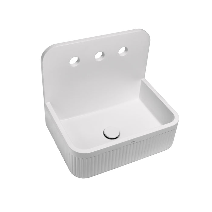 Zaros 17" Wall Mount Basin with Drain