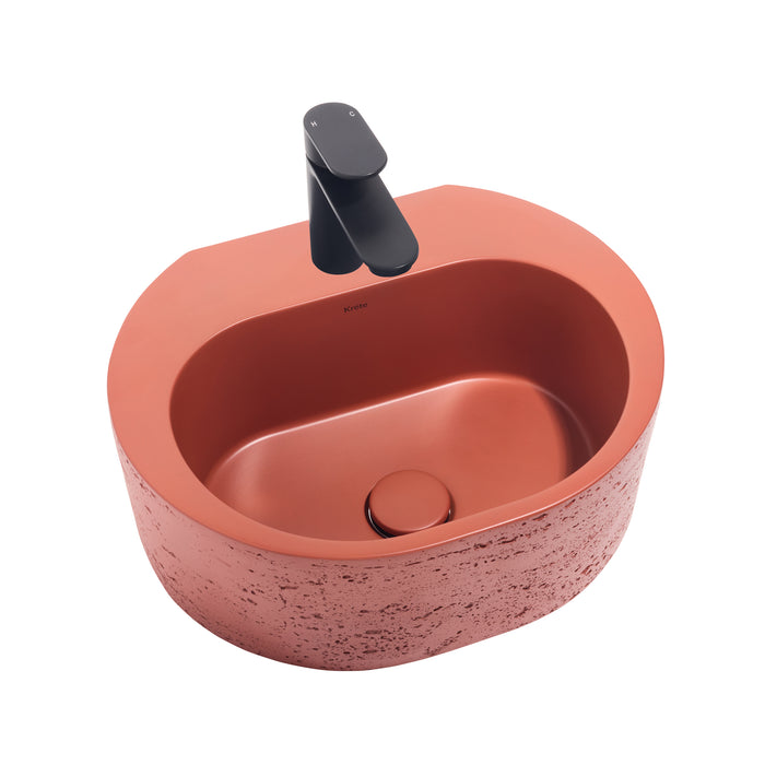 Elounda 16" Wall Mount Basin with Drain