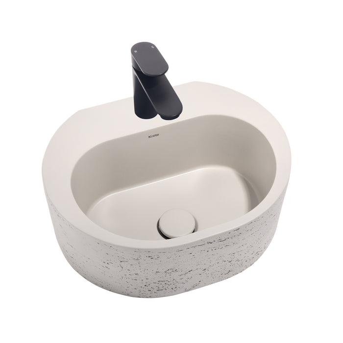 Elounda 16" Wall Mount Basin with Drain