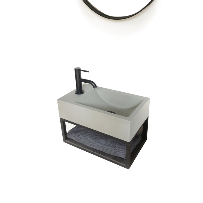 Brass Wall-Hung Stand For Brixton Concrete Wall-Hung Sink, Black
