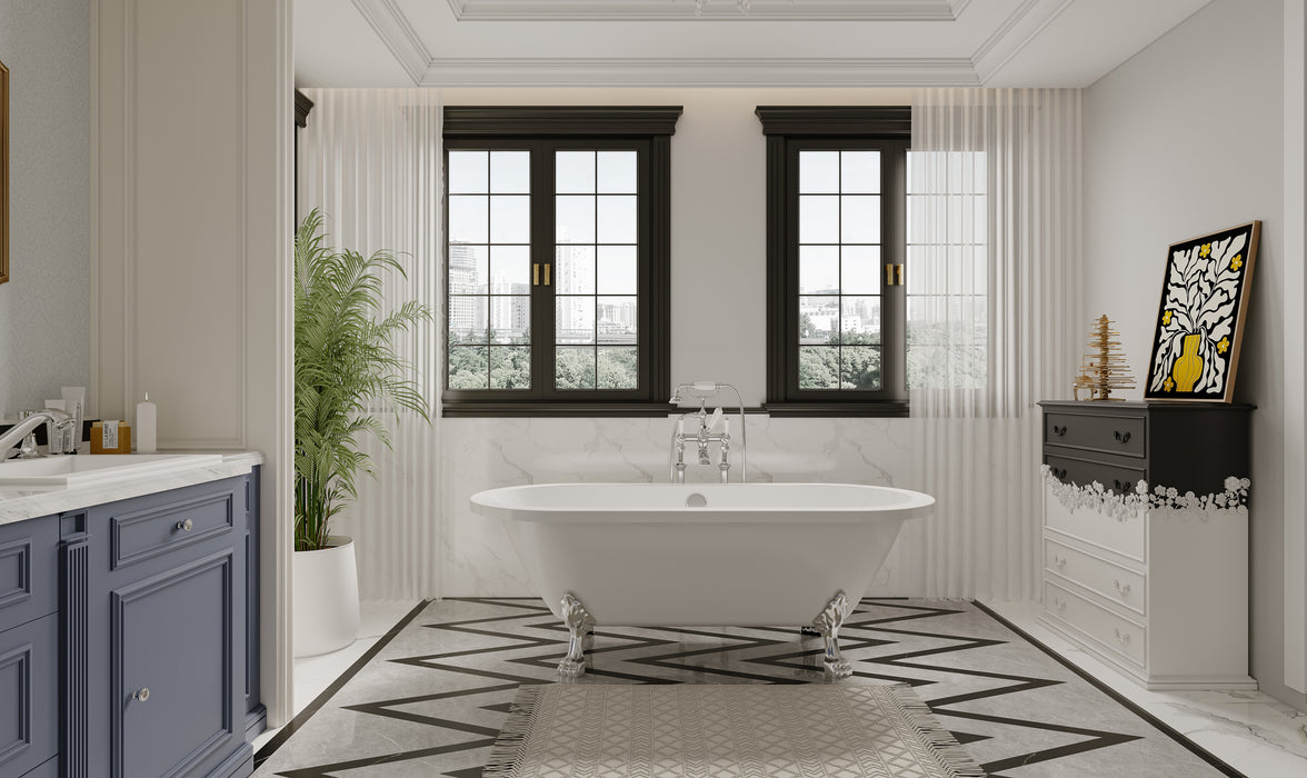 Compton 70" Acrylic Double Roll Top Tub