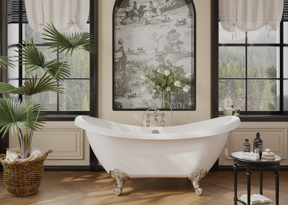 Monterrey 63" Acrylic Double Slipper Tub