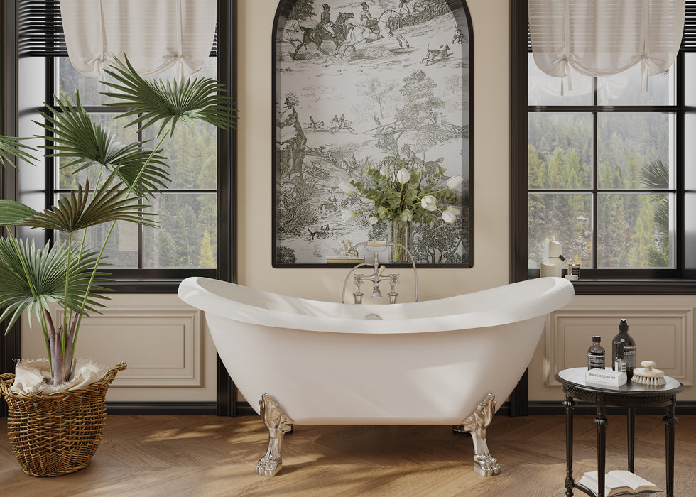 Monterrey 63" Acrylic Double Slipper Tub