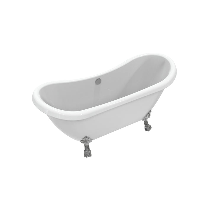Merrick 69" Acrylic Double Slipper Tub