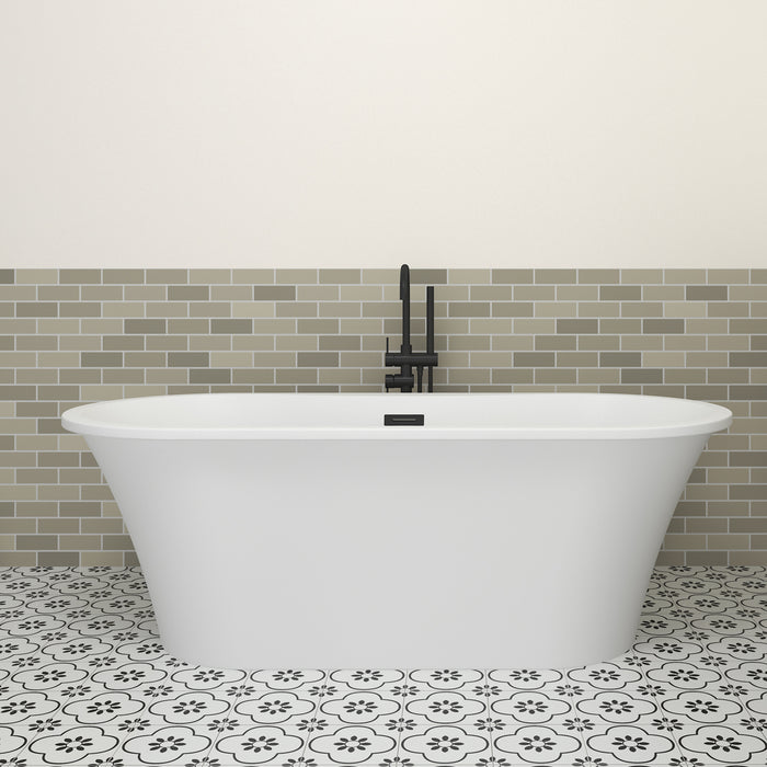 Nouri 66" Acrylic Freestanding Tub with Integral Drain in Matte White