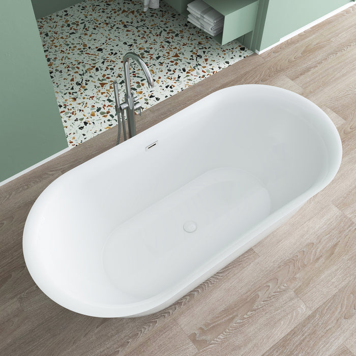 Shea 66" Acrylic Tub with Integral Drain and Overflow