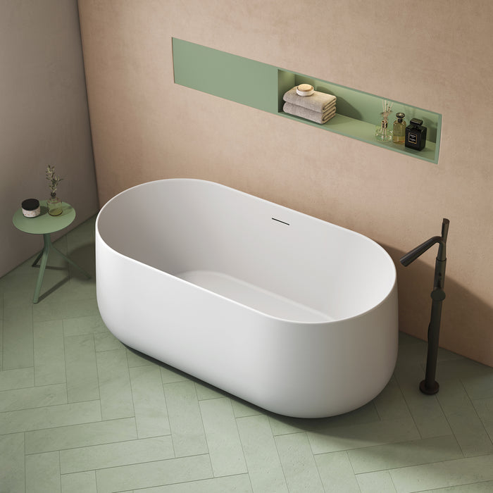 Porter 61" Acrylic Oval Tub in Matte White