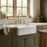 Barrow 24" Single Bowl Fireclay Sink in White, Rounded Apron Front