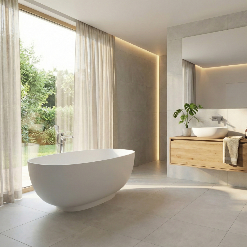 RAK Cloud 55'' BARstone Tub with Integrated Overflow in Matte White ...