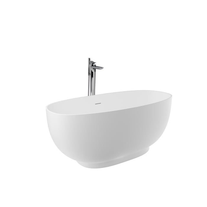 RAK Cloud 55'' BARstone Tub with Integrated Overflow in Matte White