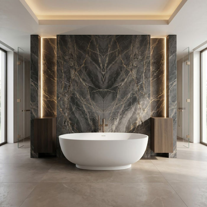 RAK Cloud 55'' BARstone Tub with Integrated Overflow in Matte White