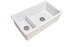Langho 33" Double Bowl Fireclay Sink in White, Undermount