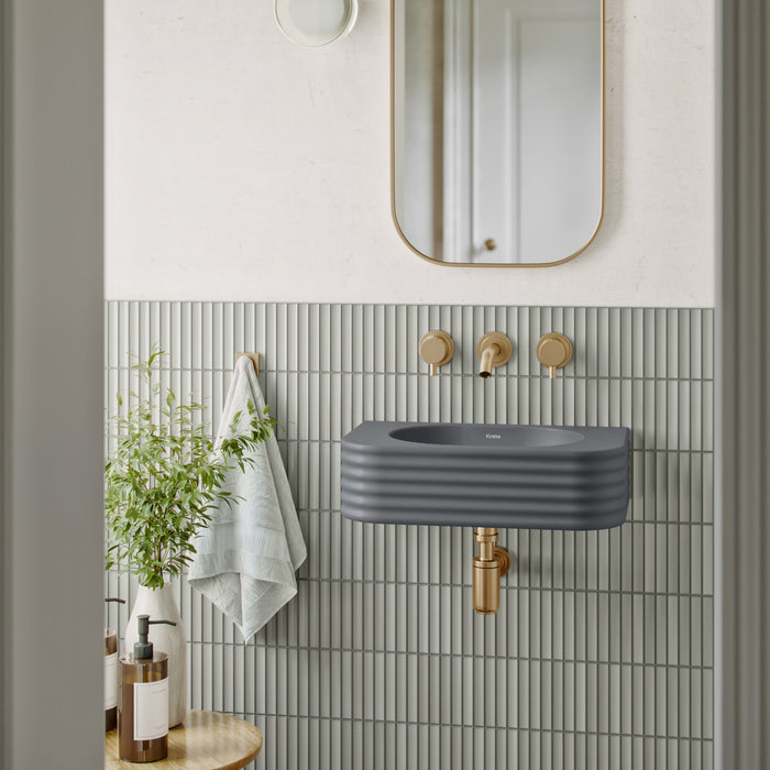 Liliano 17" Wall Mount Basin with Drain
