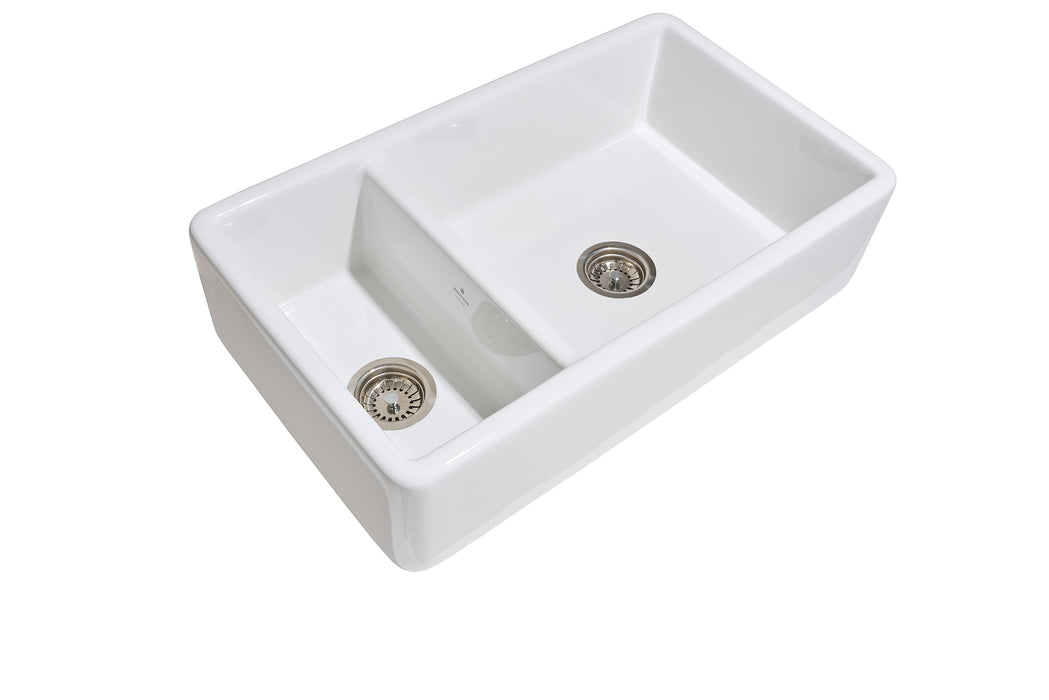 Lostock 31" Fireclay Sink in White, Apron Front