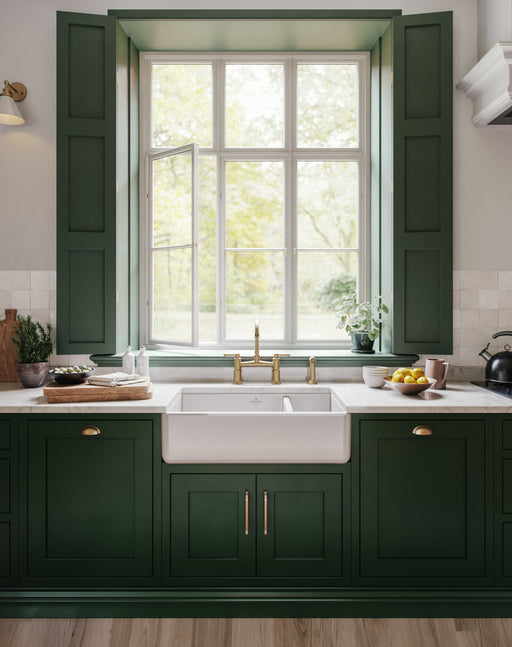 Lostock 31" Fireclay Sink in White, Apron Front
