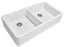 Stonyhurst 39" Double Bowl Fireclay Sink in White, Apron Front