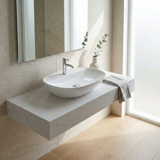 Variant Oval Above Counter Basin with Faucet Hole