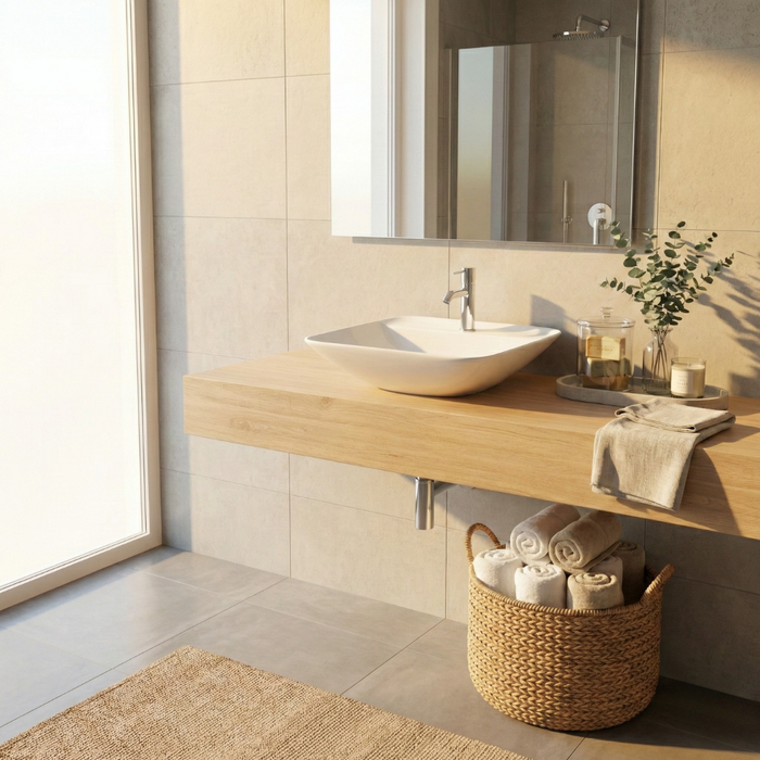 Variant Above Counter Basin with Faucet Hole