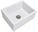 Waddington Single Bowl Fireclay Sink in White, Rounded Square Apron Front