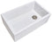 Waddington Single Bowl Fireclay Sink in White, Rounded Square Apron Front