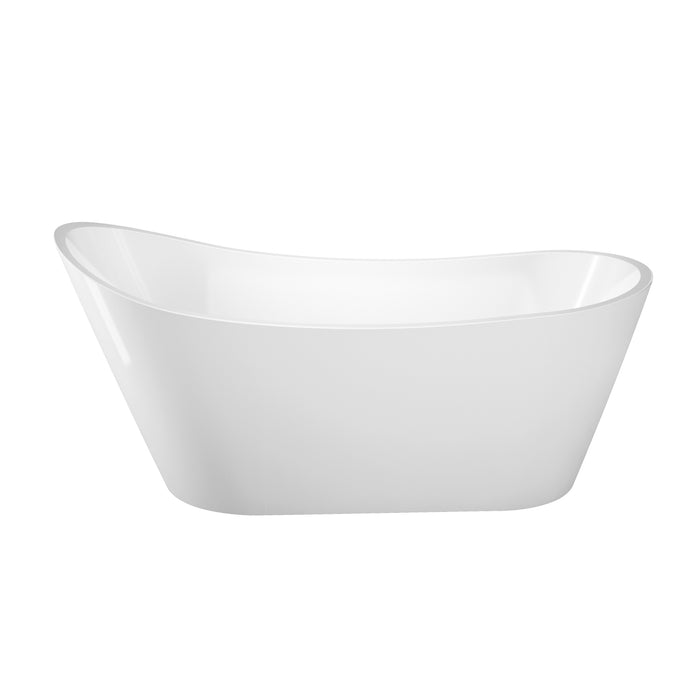 Malinda 65" Acrylic Slipper Tub with Integral Drain and Overflow