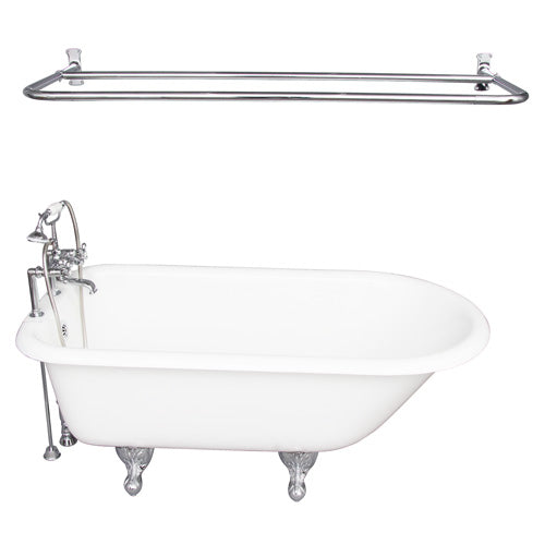 Beecher 60″ Cast Iron Roll Top Tub Kit – Polished Chrome Accessories