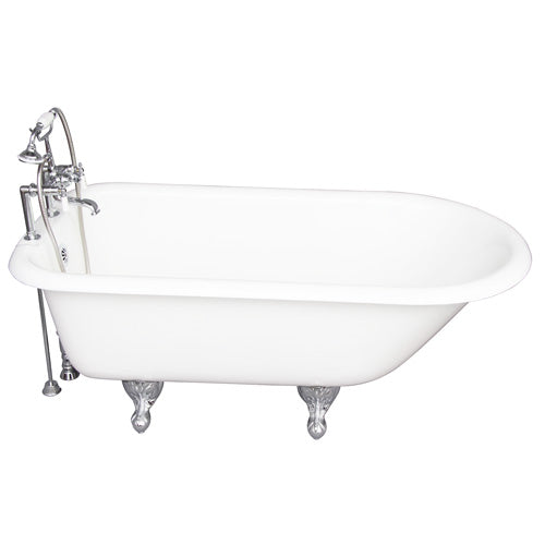 Beecher 60″ Cast Iron Roll Top Tub Kit – Polished Chrome Accessories