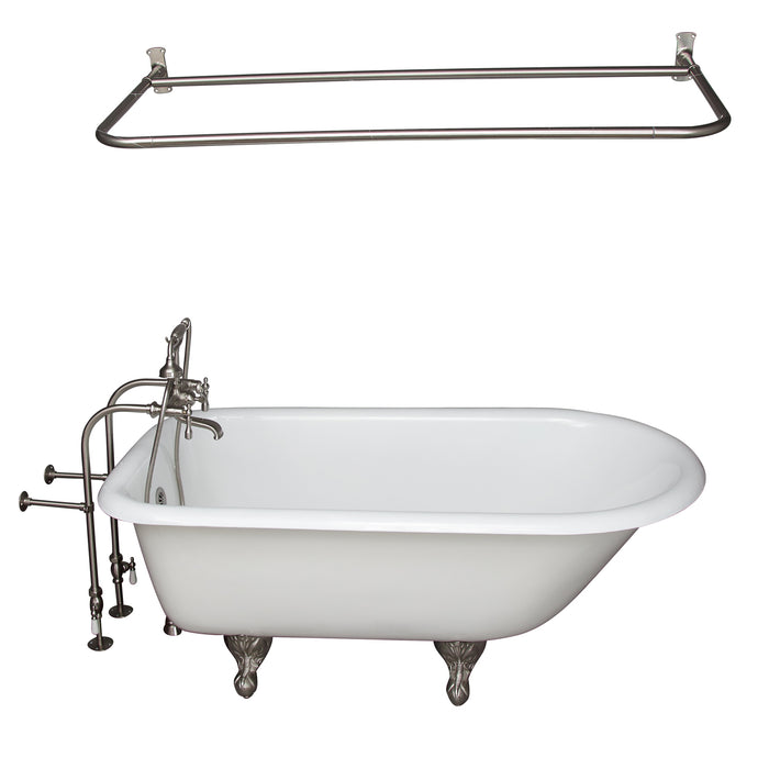 Bartlett 60" Cast Iron Roll Top Tub Kit-Brushed Nickel Accessories