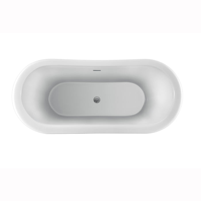 Moira 63" Acrylic Double Slipper Tub with Integral Drain and Overflow