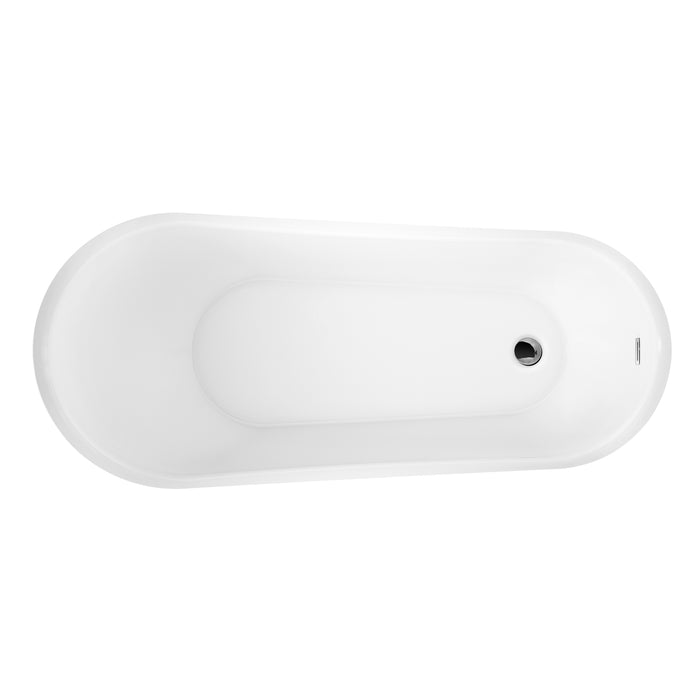 Lovina 66" Acrylic Slipper Tub with Integral Drain and Overflow