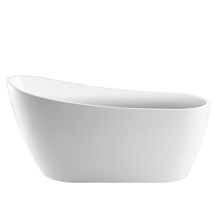 Lorenzo 60" Acrylic Slipper Tub with Integral Drain and Overflow