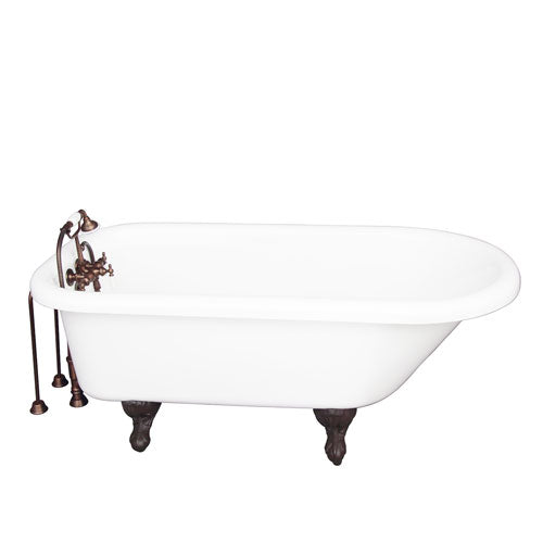Asia 67″ Acrylic Roll Top Tub Kit in White – Oil Rubbed Bronze Accessories