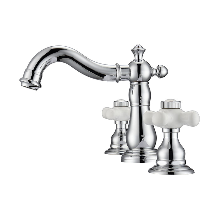 Aldora Widespread Lavatory Faucet with Porcelain Cross Handles