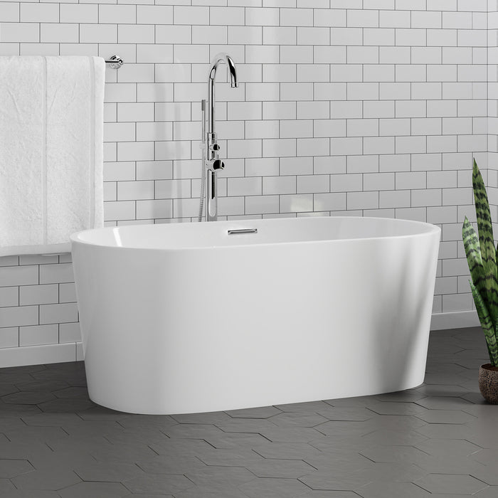 Oswald 59" Acrylic Tub with Integrated Drain and Overflow