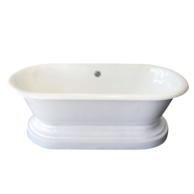 Duet 66" Cast Iron Double Roll Top Tub on Base