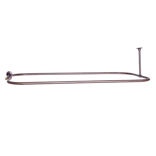 24" Rectangular Shower Rod with Supports