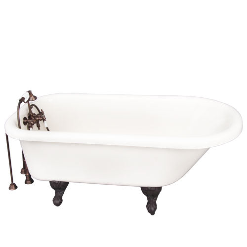 Anthea Acrylic Roll Top Tub Kit in Bisque – Oil Rubbed Bronze Accessories