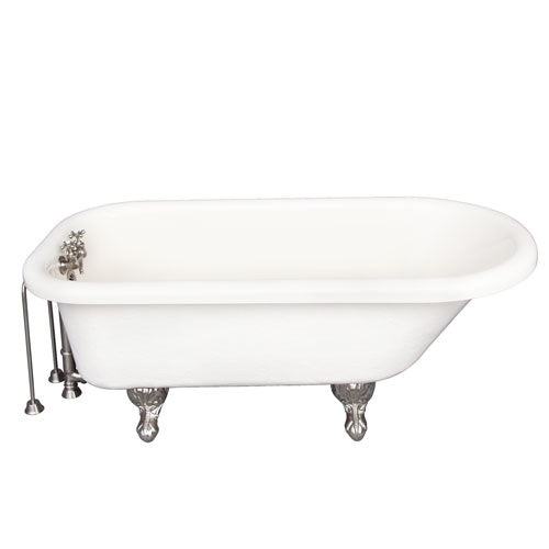 Andover 60″ Acrylic Roll Top Tub Kit in Bisque – Brushed Nickel Accessories